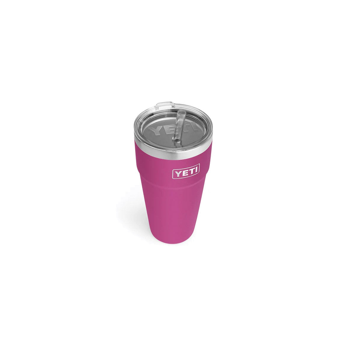 YETI Rambler 21071500648 Stackable Cup, 26 oz, Vacuum Insulated, Stainless Steel with Straw Lid, Prickly Pear Pink