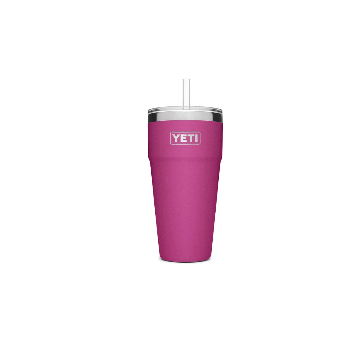 YETI Rambler 21071500648 Stackable Cup, 26 oz, Vacuum Insulated, Stainless Steel with Straw Lid, Prickly Pear Pink