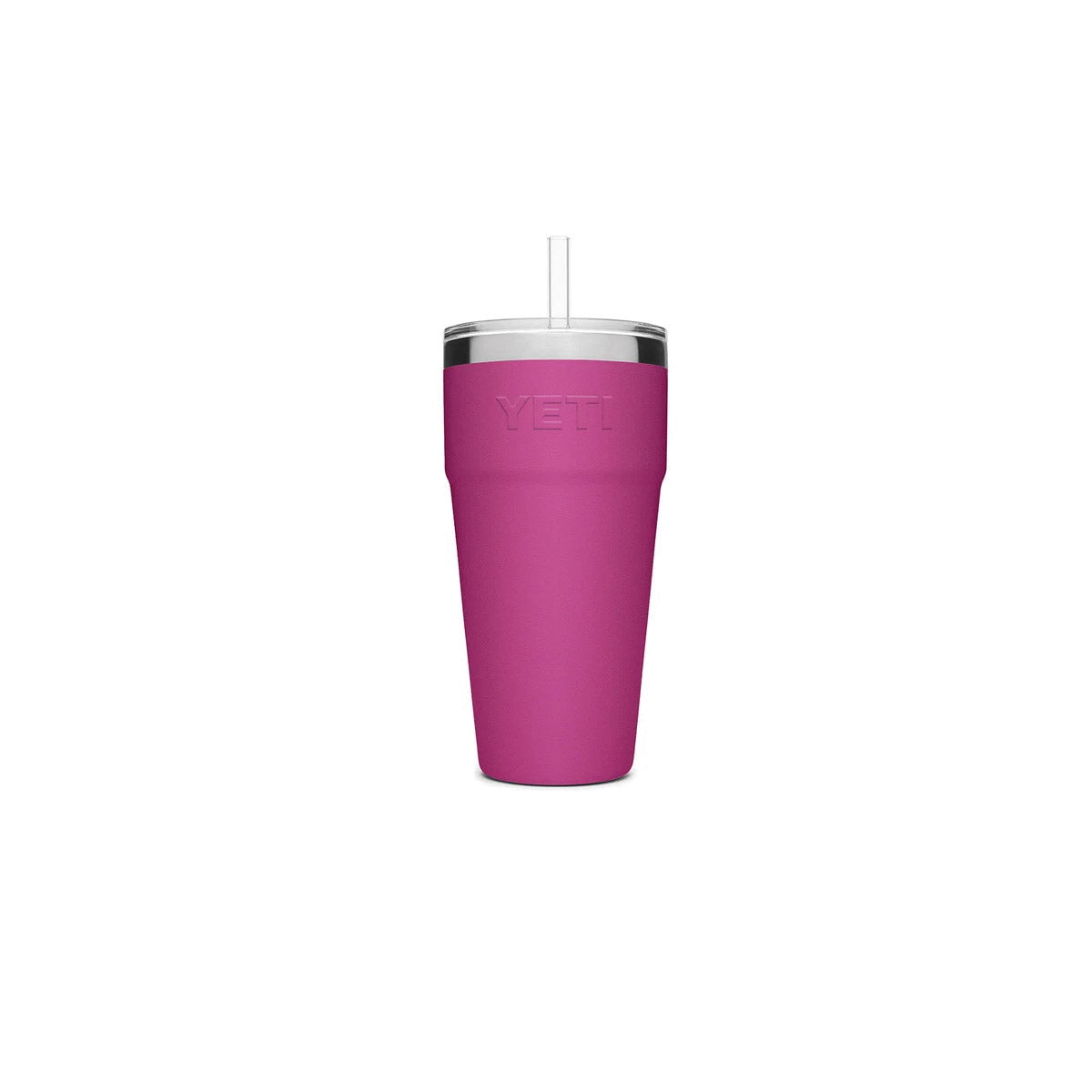 YETI Rambler 21071500648 Stackable Cup, 26 oz, Vacuum Insulated, Stainless Steel with Straw Lid, Prickly Pear Pink