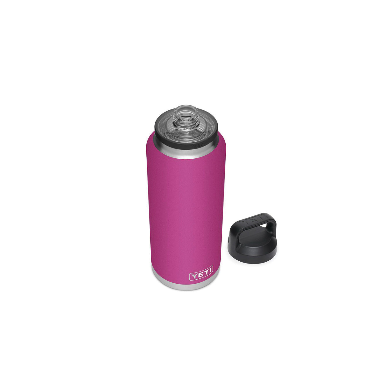 YETI Rambler 21071210000 Vacuum Insulated Bottle with Chug Cap, 46 oz Capacity, Stainless Steel, Prickly Pear