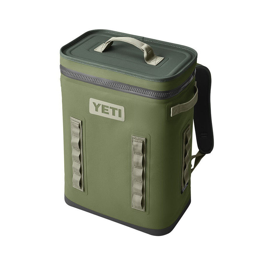 YETI Hopper BackFlip 18060130096 Soft Cooler, 20 Can Cooler, Nylon, Highlands Olive