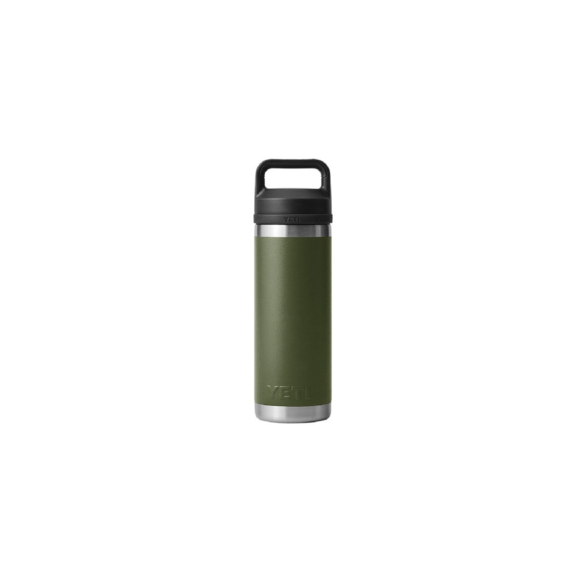 YETI Rambler 21071500689 Vacuum Insulated Bottle with Chug Cap, 18 oz Capacity, Olive Green