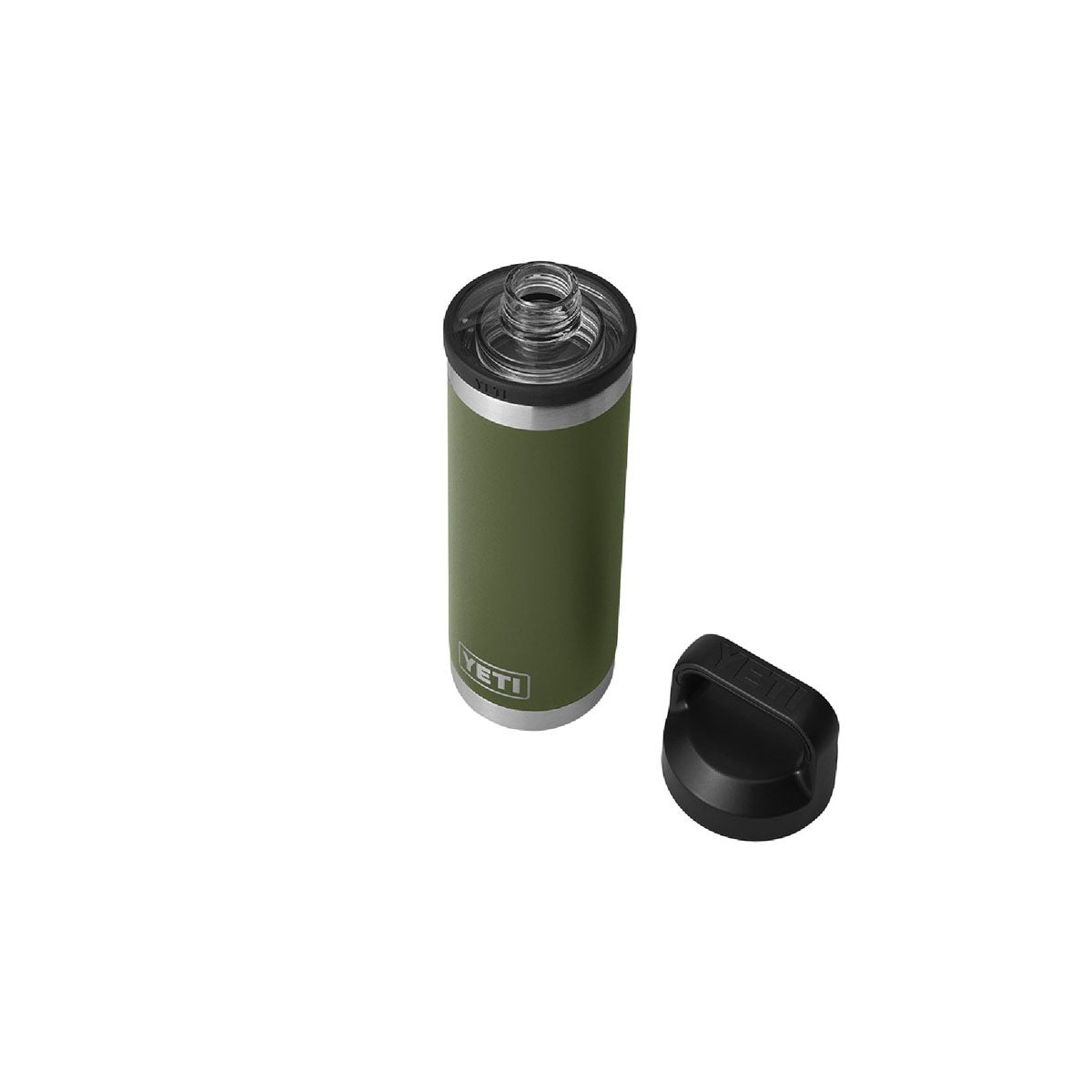 YETI Rambler 21071500689 Vacuum Insulated Bottle with Chug Cap, 18 oz Capacity, Olive Green