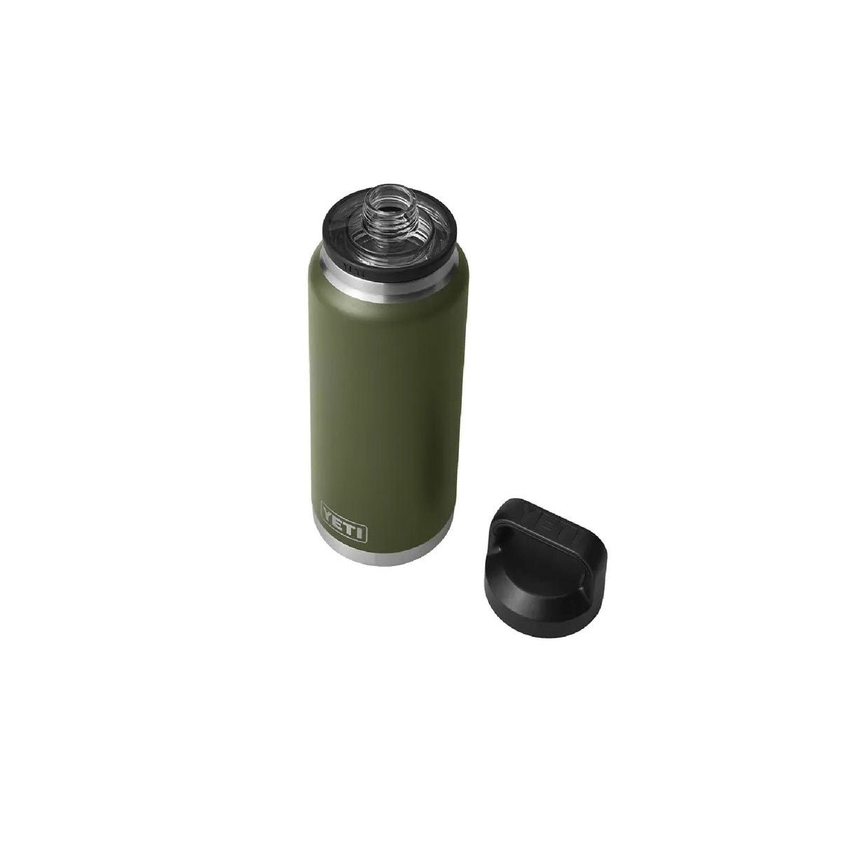 YETI Rambler 21071500710 Vacuum Insulated Bottle with Chug Cap, 36 oz Capacity, Stainless Steel, Highlands Olive