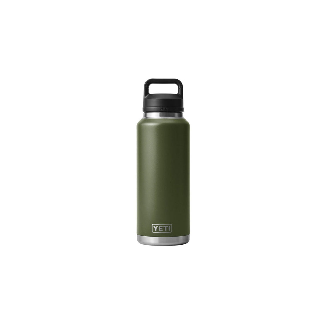 YETI Rambler 21071500711 Vacuum Insulated Bottle with Chug Cap, 46 oz Capacity, Stainless Steel, Highlands Olive