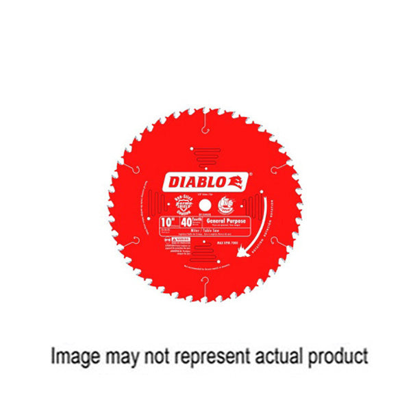 Diablo D1040UX General-Purpose Saw Blade, 10 in Dia, 40-Teeth, Applicable Materials: Plywood, Solid Wood