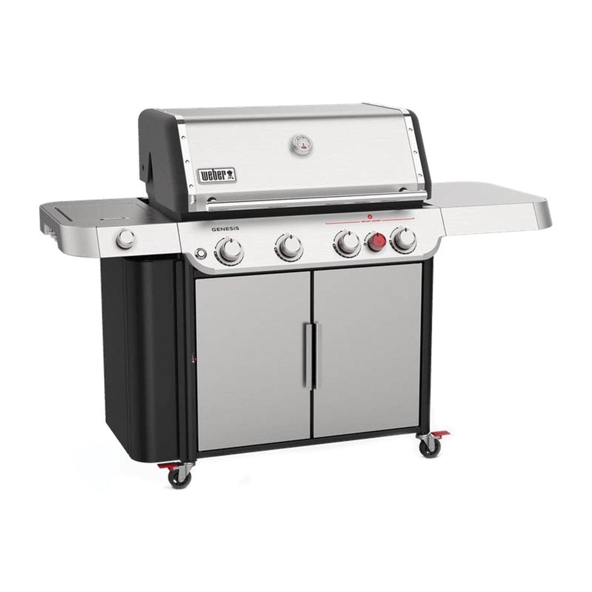 Weber GENESIS S-435 Series 36400001 Gas Grill, 48,000 Btu, Liquid Propane, 4-Burner, Enclosed Cabinet Storage