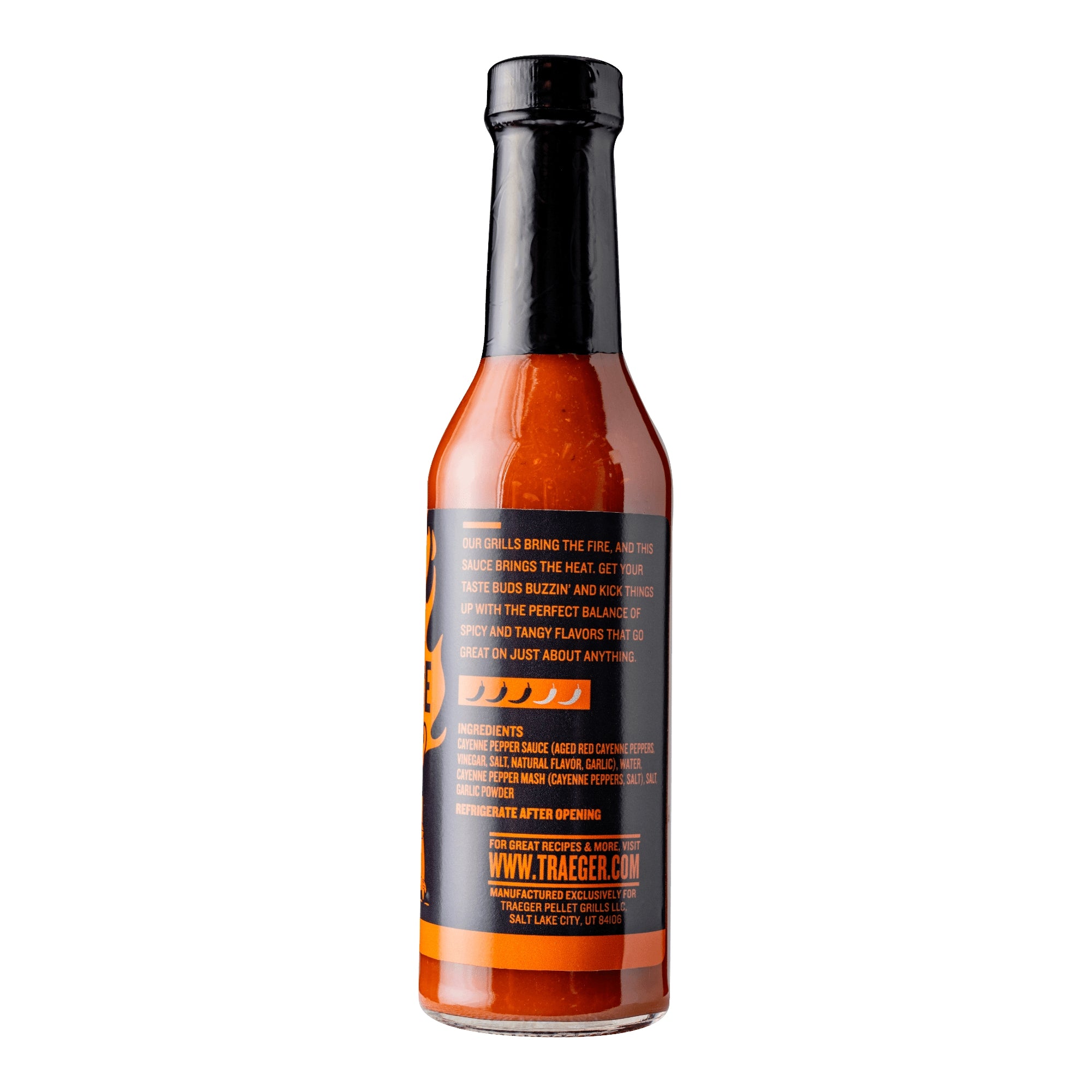 Traeger HOT001 Original Hot Sauce, Spicy, Tangy Flavor, 9 oz Bottle