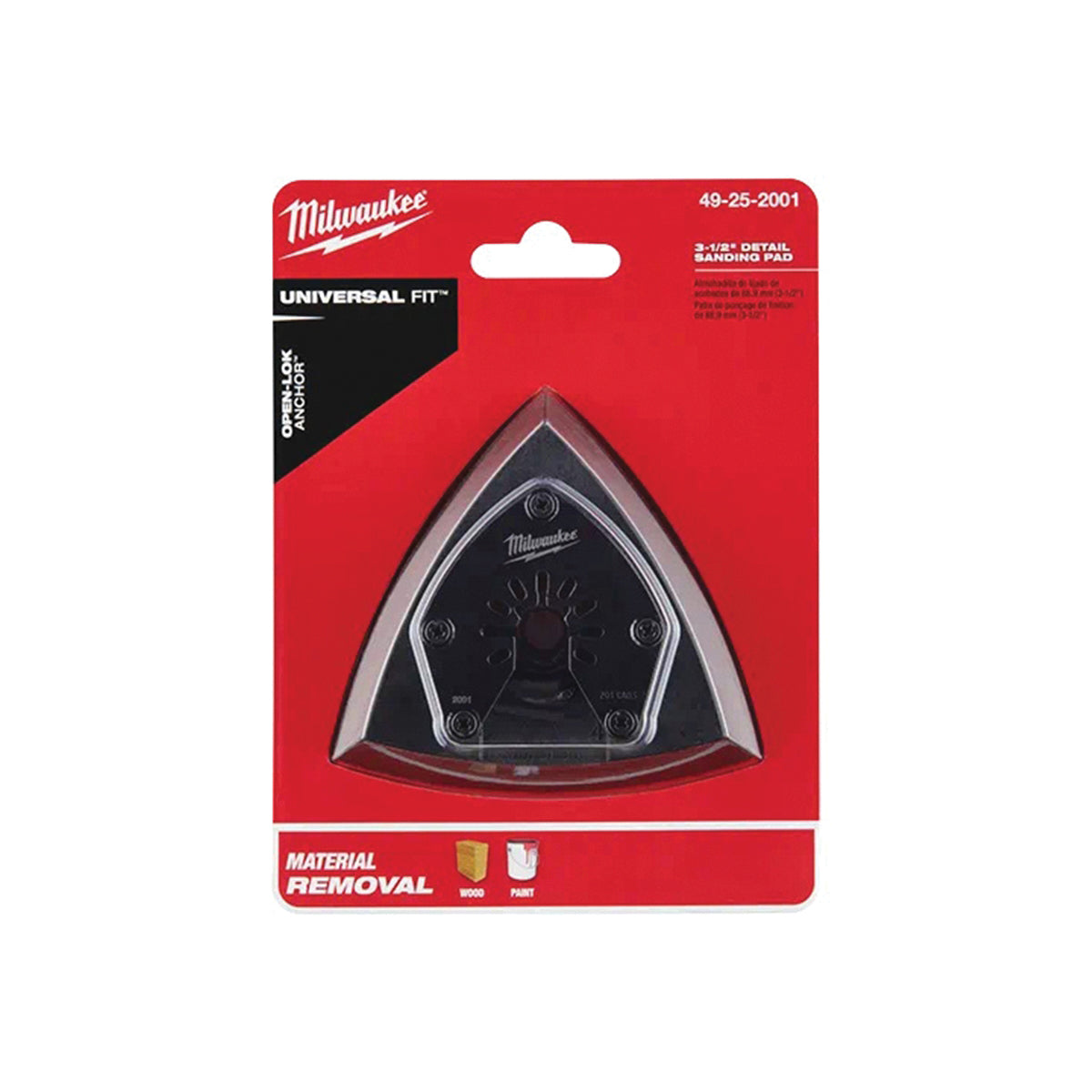 Milwaukee 49-25-2001 Triangle Sanding Pad, 3-1/2 in L