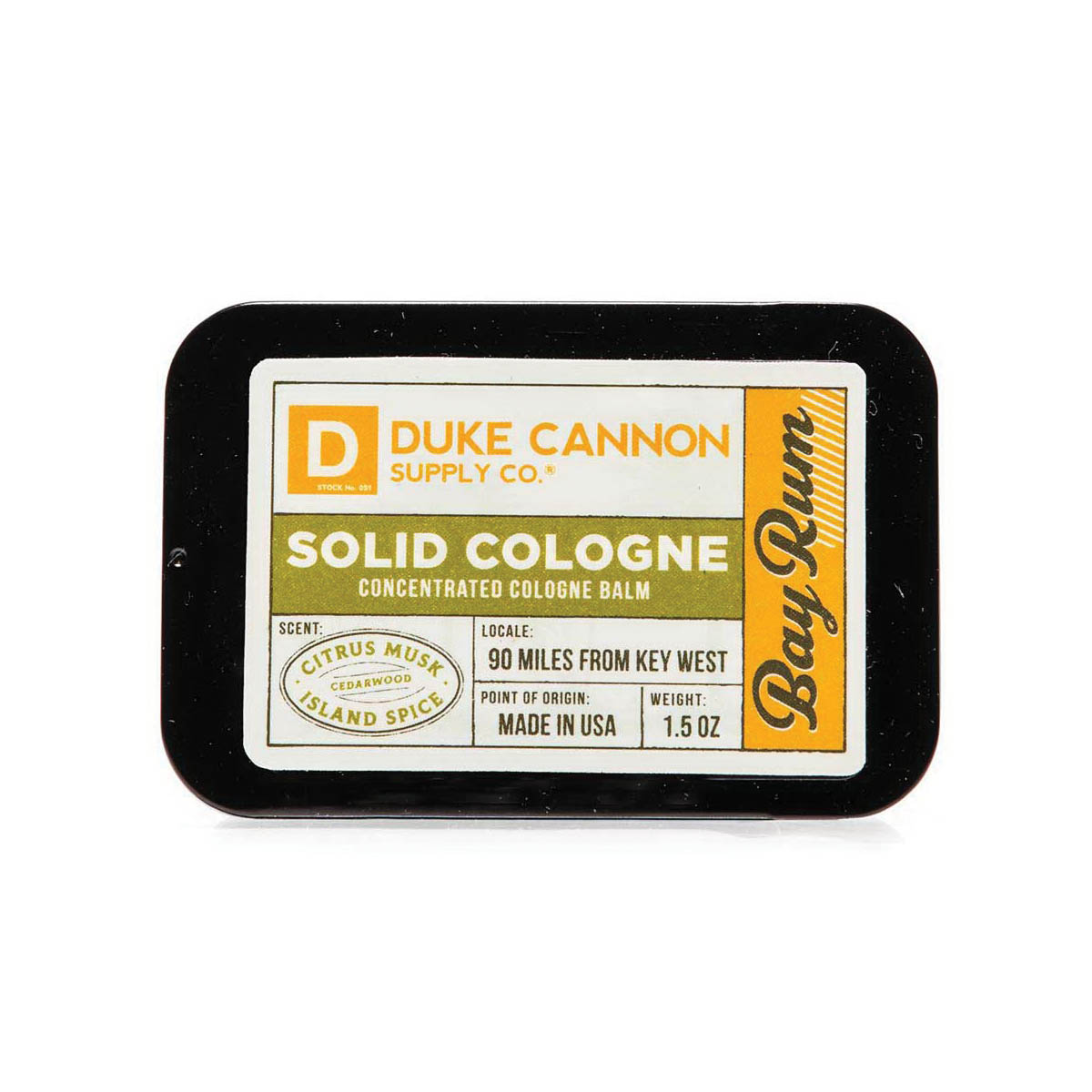 Duke Cannon SCBAYRUM Solid Cologne, Bay Rum, 1.5 oz