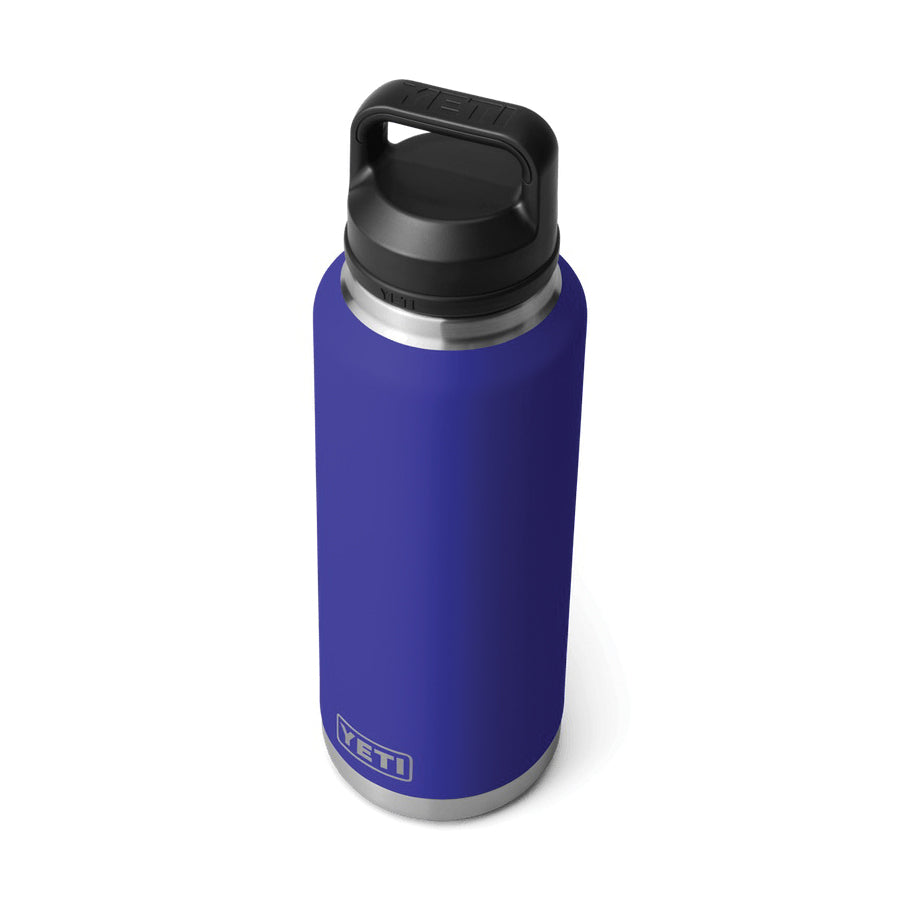 YETI Rambler 21071500963 Bottle with Chug Cap, 46 oz Capacity, Stainless Steel, Offshore Blue