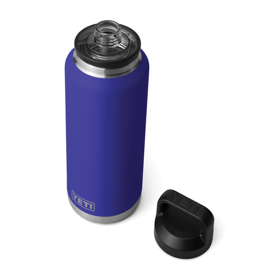 YETI Rambler 21071500963 Bottle with Chug Cap, 46 oz Capacity, Stainless Steel, Offshore Blue