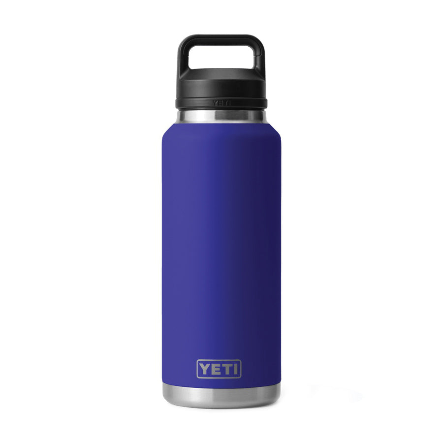 YETI Rambler 21071500963 Bottle with Chug Cap, 46 oz Capacity, Stainless Steel, Offshore Blue