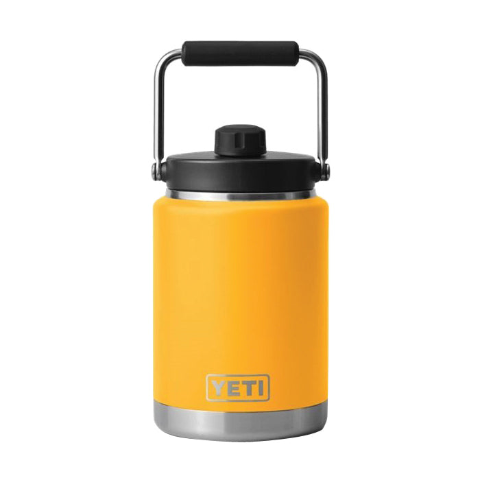 YETI RAMBLER Series 21071501100 Jug, 64 oz Capacity, 18/8 Stainless Steel, Alpine Yellow, Rubber Grip Handle