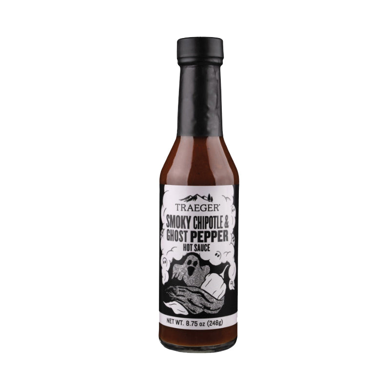 Traeger HOT002 Hot Sauce, Ghost Pepper, Smoky Chipotle Flavor, 8.75 oz Bottle