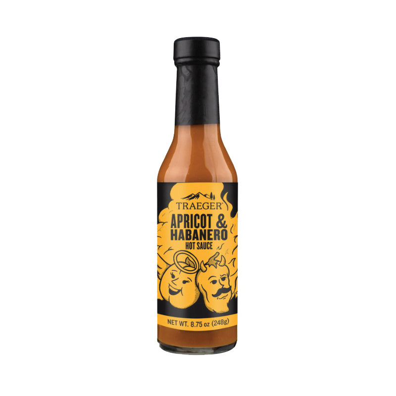 Traeger HOT003 Hot Sauce, Apricot, Habanero Flavor, 8.75 oz Bottle