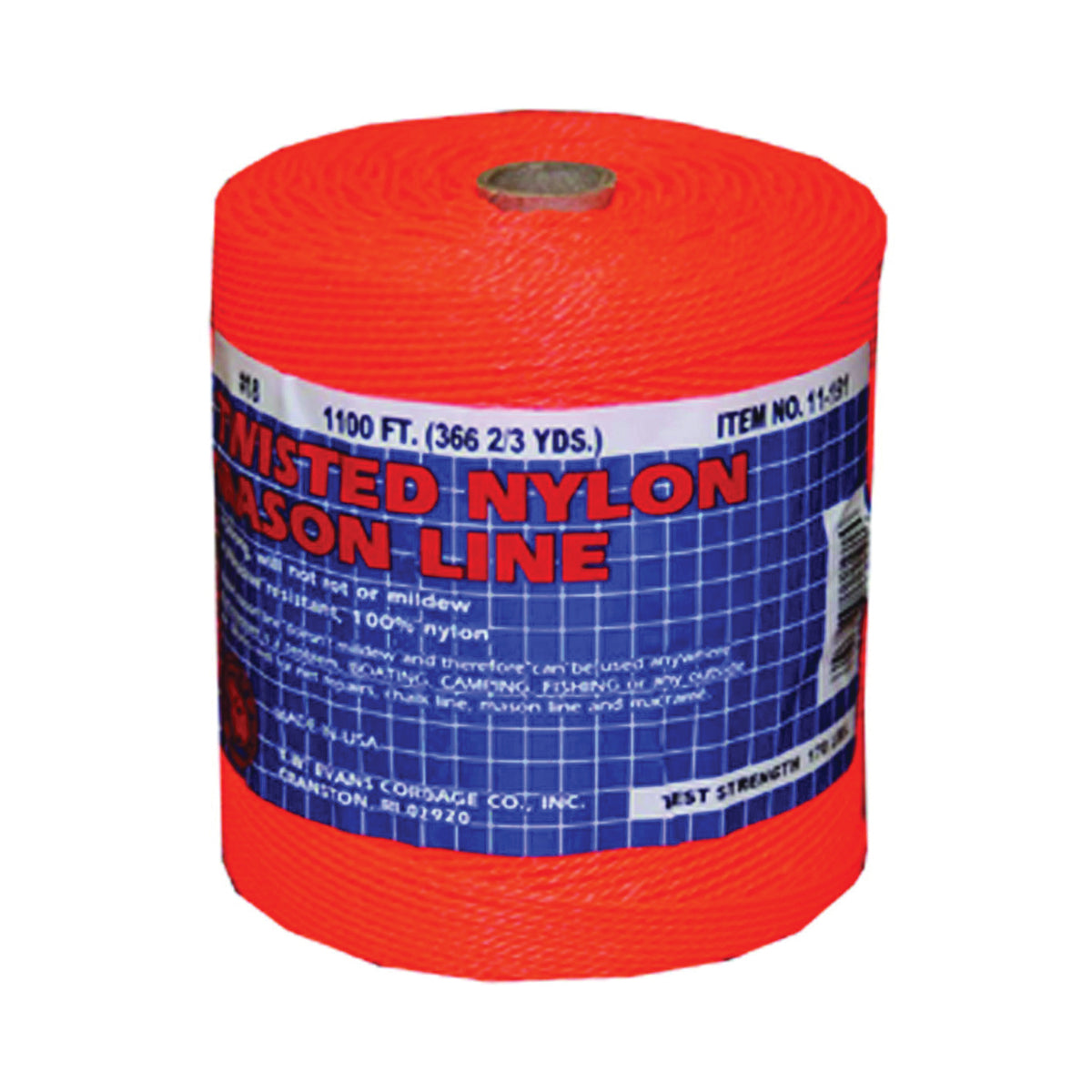 T.W. Evans Cordage 11-191 Mason Line, 1088 ft L Line, Orange Line