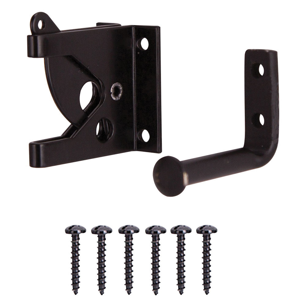 ProSource 33199PKS-PS Gate Latch, 3/8 in Bolt Head, 2 in L Bolt, Steel, Powder-Coated