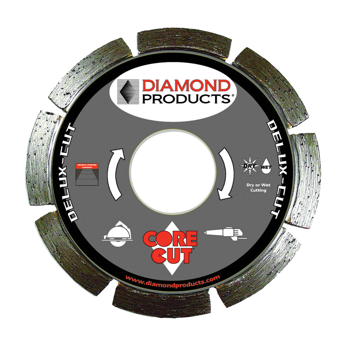 DIAMOND PRODUCTS 20966 Circular Saw Blade, 4 in Dia, 7/8 in Arbor, 6-Teeth, Diamond Cutting Edge