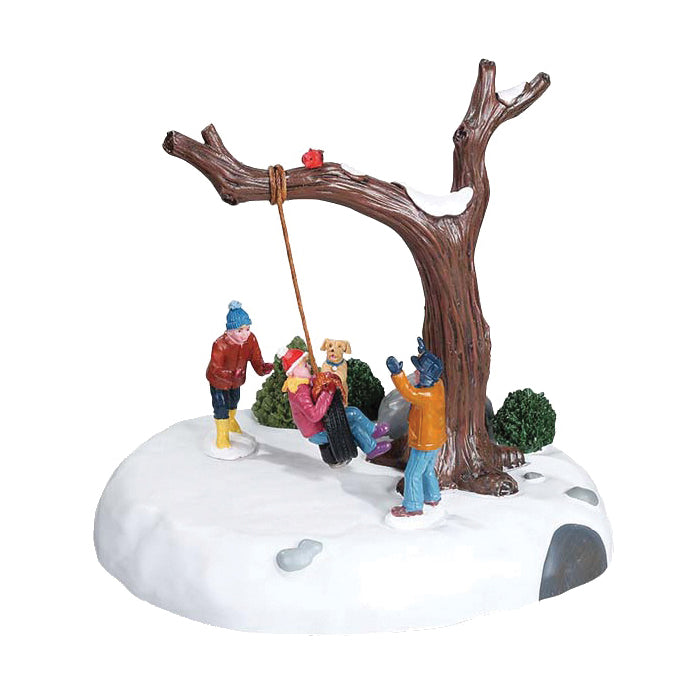 Lemax 84354 Christmas Collectible, 6.42 in H, Tire Swing Twirl, Polyresin Plastic