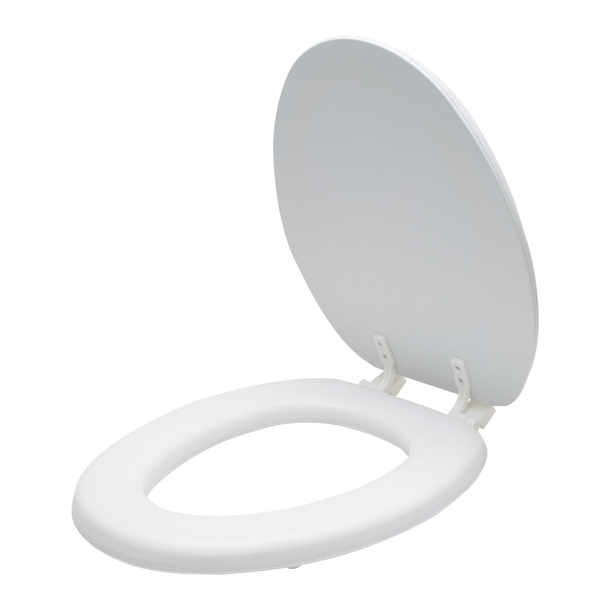 ProSource ES001-WH Toilet Seat, Elongated, PP, White, Plastic Hinge