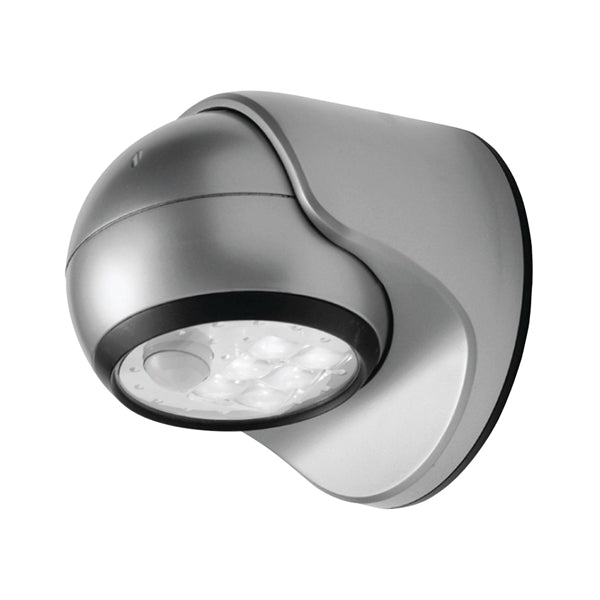 Fulcrum 20031-101 Porch Light, Alkaline Battery, 4C Battery, 6-Lamp, LED Lamp, Silver, Plastic