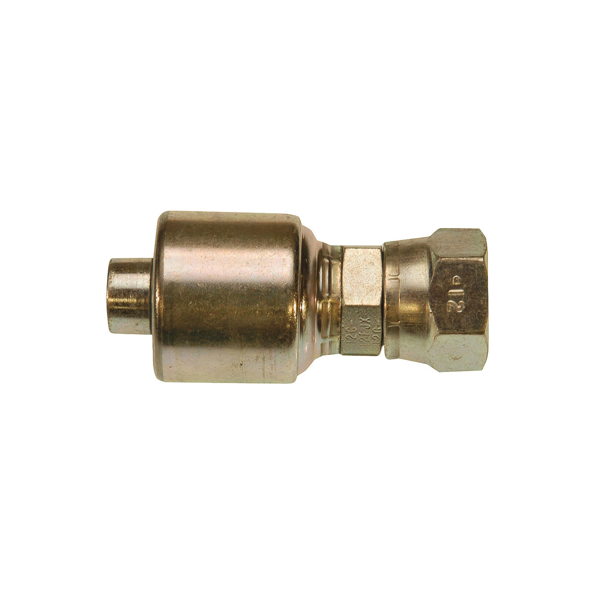 GATES MegaCrimp G25170-0608 Hose Coupling, 3/4-16, Crimp x JIC, Steel, Zinc