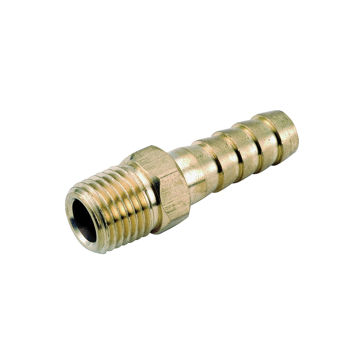 Anderson Metals 129 Series 757001-0602 Hose Adapter, 3/8 in, Barb, 1/8 in, MPT, Brass