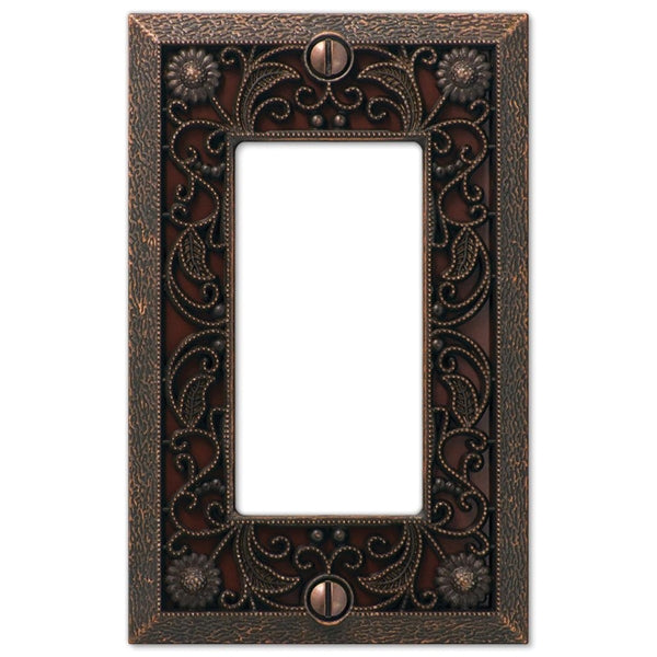 Amerelle 65RDB Wallplate, 4-1/2 in L, 2-13/16 in W, 1 -Gang, Metal, Bronze