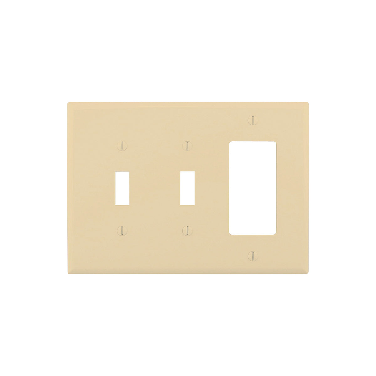 Eaton Wiring Devices PJ226V Combination Wallplate, 4-7/8 in L, 6-3/4 in W, 3 -Gang, Polycarbonate, Ivory