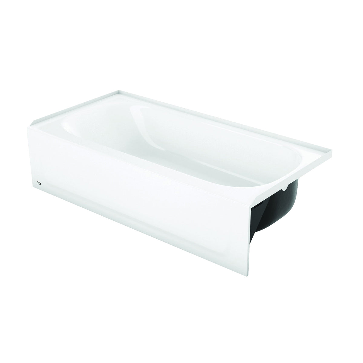 BOOTZ Aloha 011-2364-00 Bathtub, 42 gal Capacity, 60 in L, 30 in W, 14-1/4 in H, Alcove Installation, Steel, White