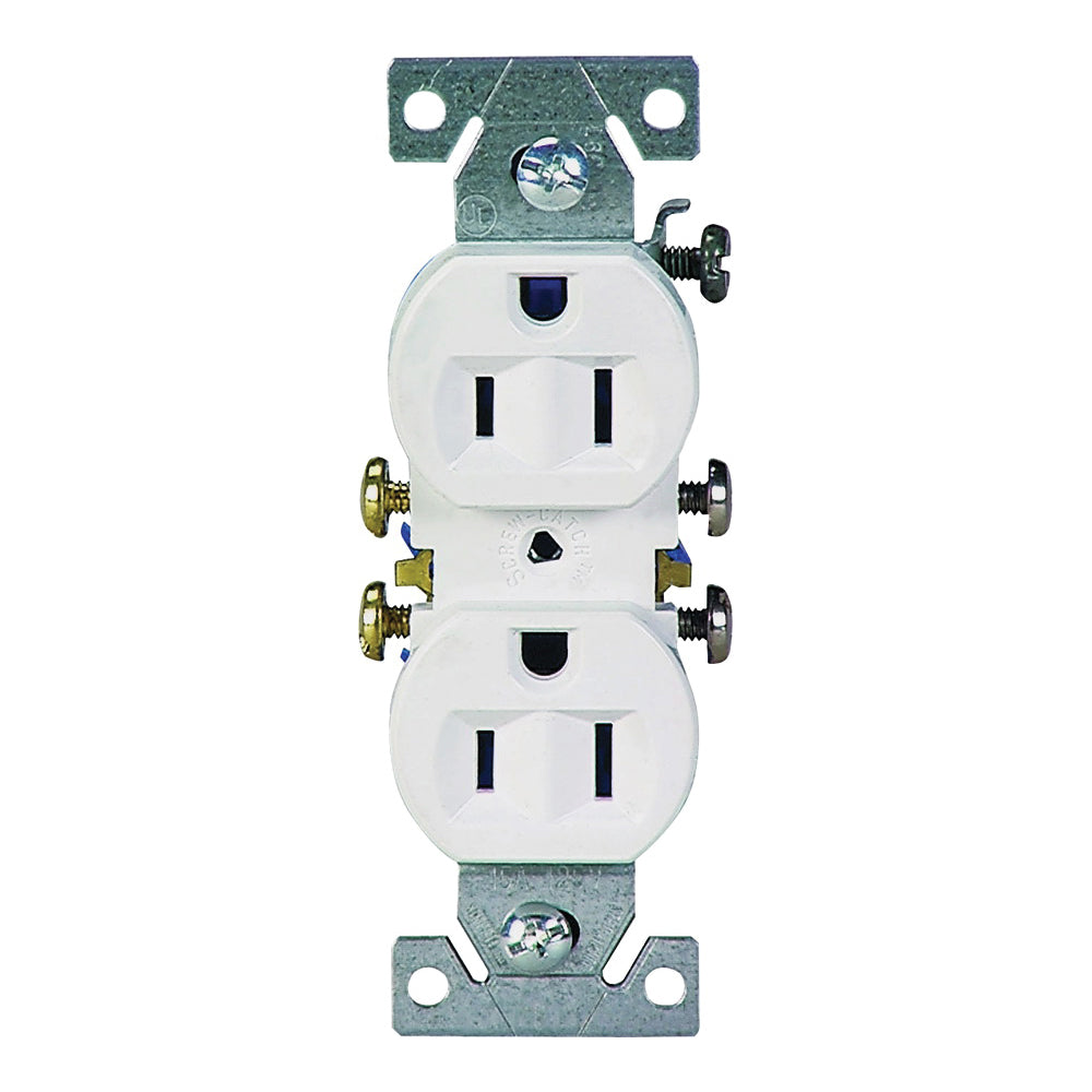 Eaton Wiring Devices 270W/10 Duplex Receptacle, 2 -Pole, 15 A, 125 V, Push-in, Side Wiring, NEMA: 5-15R, White