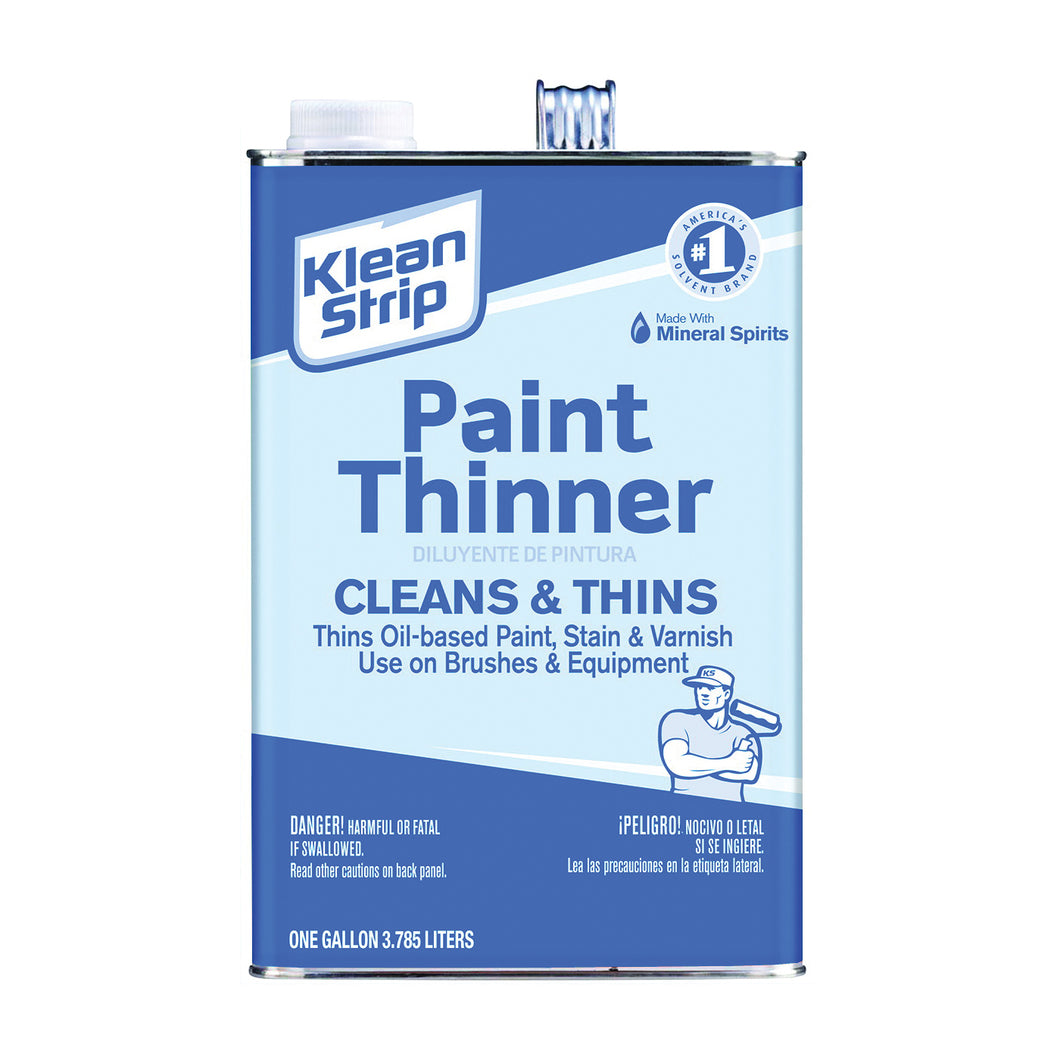 Klean Strip GKPT94002PCA Paint Thinner, Liquid, Aromatic Hydrocarbon, Water White, 1 gal, Can