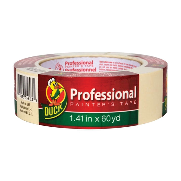 Duck Professional 1362489 Painter&#39;s Tape, 60 yd L, 1.41 in W, Beige