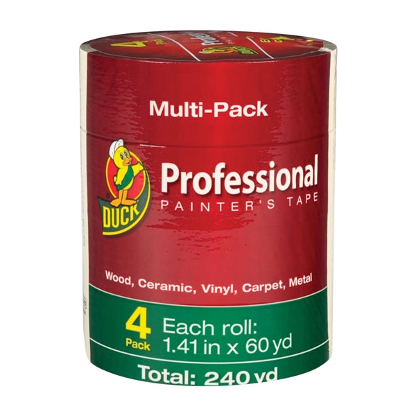 Duck Professional 1362492 Painter&#39;s Tape, 60 yd L, 1.41 in W, Beige