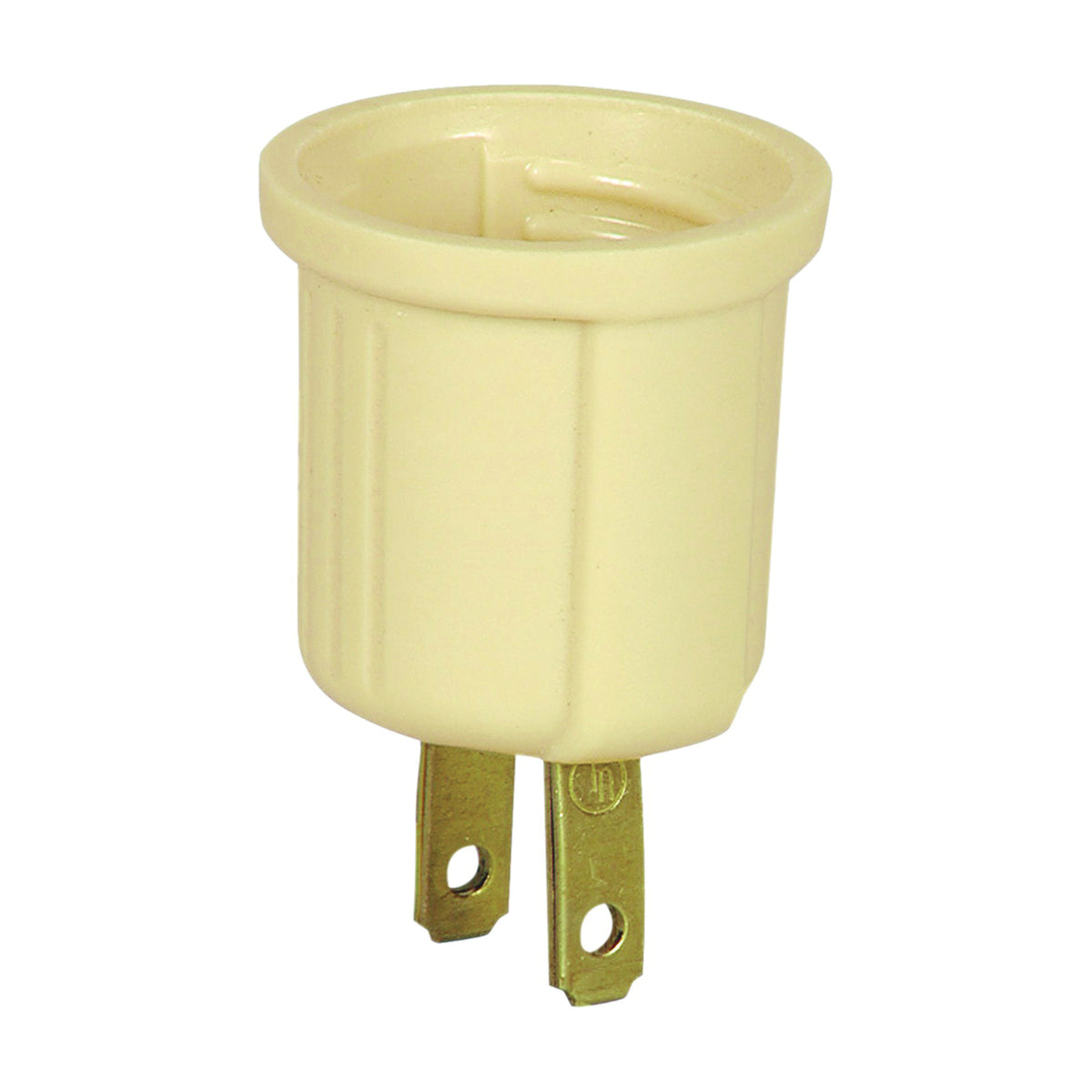 Eaton Wiring Devices BP738V Lamp Holder Adapter, 660 W, 2-Outlet, Thermoplastic, Ivory