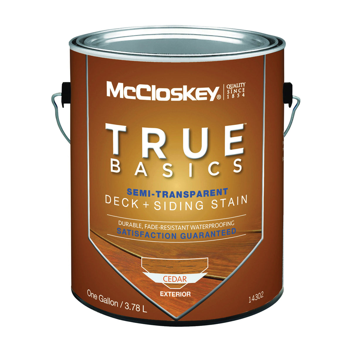 McCloskey True Basics 080.0014302.007 Deck and Siding Stain, Cedar, Liquid, 1 gal