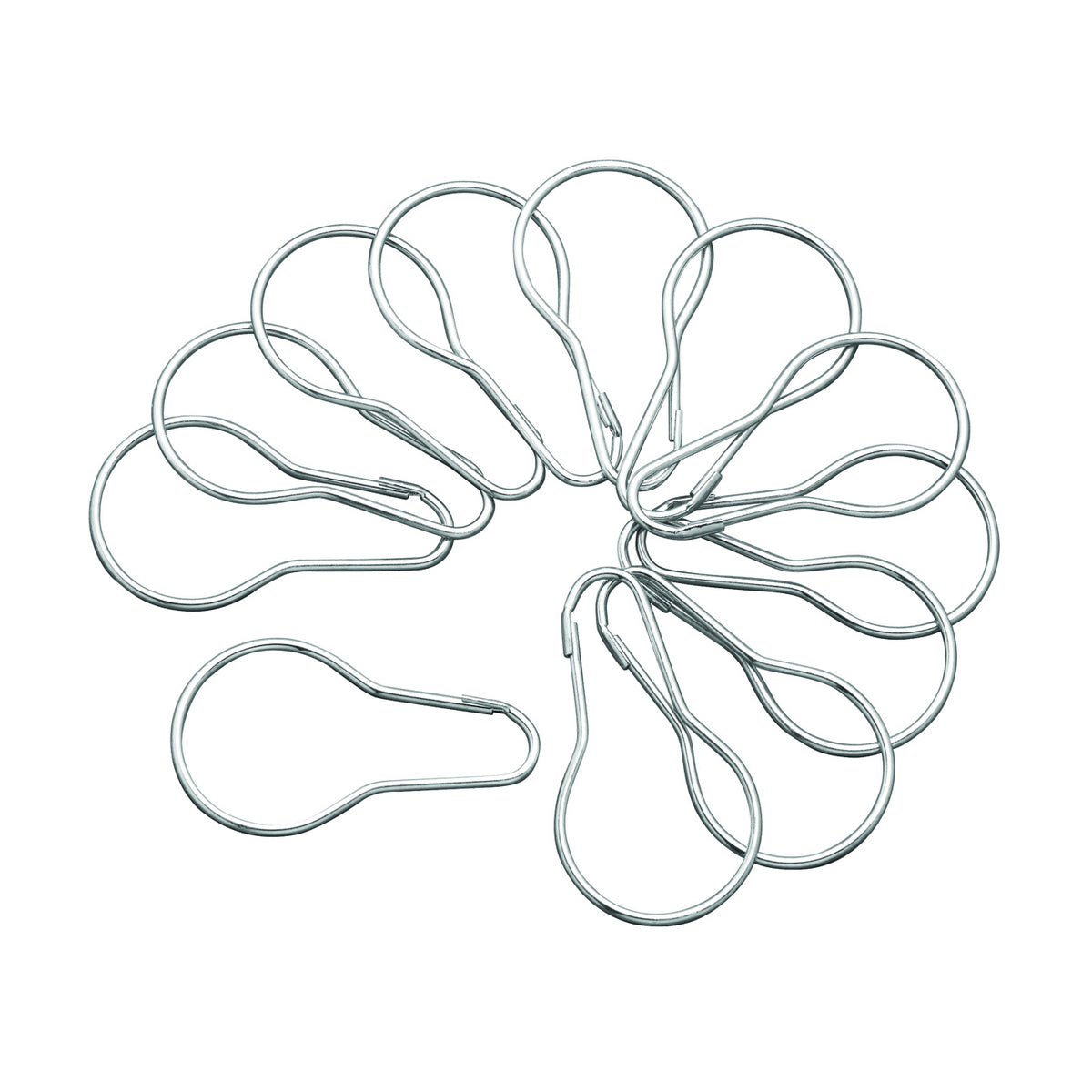 Plumb Pak PP825-25 Shower Curtain Pin, 1-3/8 in Opening, Steel, Bright, 3 in W, 5-1/4 in H