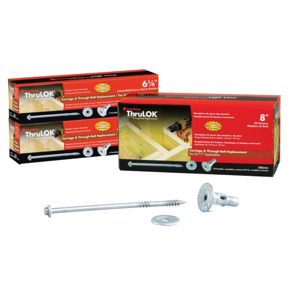 FastenMaster ThruLOK FMTHR008-6 Screw Bolt Fastening System, 8 in L, Coarse Thread, Hex Drive, Self-Drilling Point