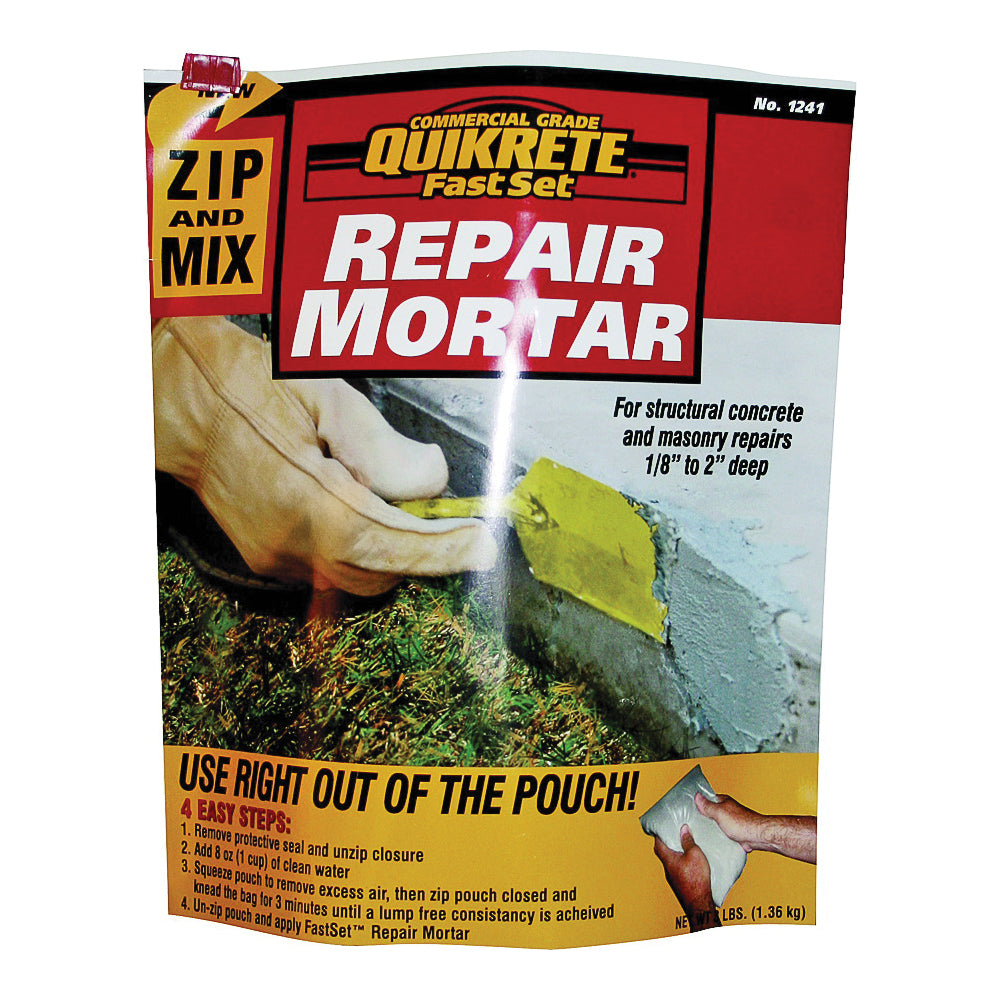 Quikrete 1241-15 Repair Mortar, Brown/Gray, Granular, 3 lb Pouch