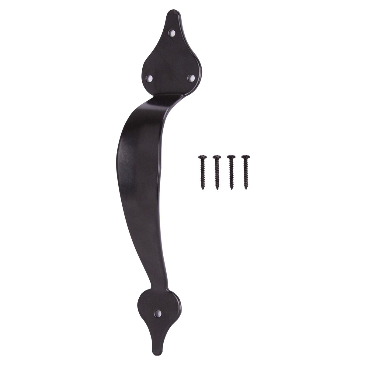 ProSource 33195PKS-PS Ornamental Gate Pull, Steel, Black, Black Powder-Coated, 5-Piece, For: Outdoor