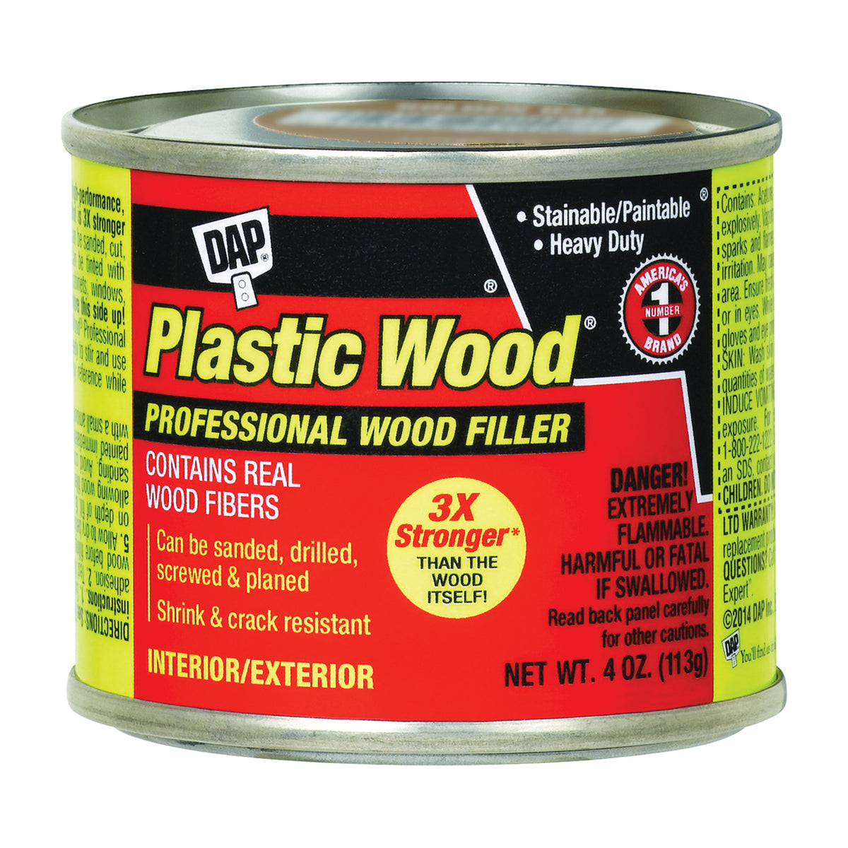 DAP Plastic Wood 21412 Wood Filler, Paste, Strong Solvent, White, 4 oz