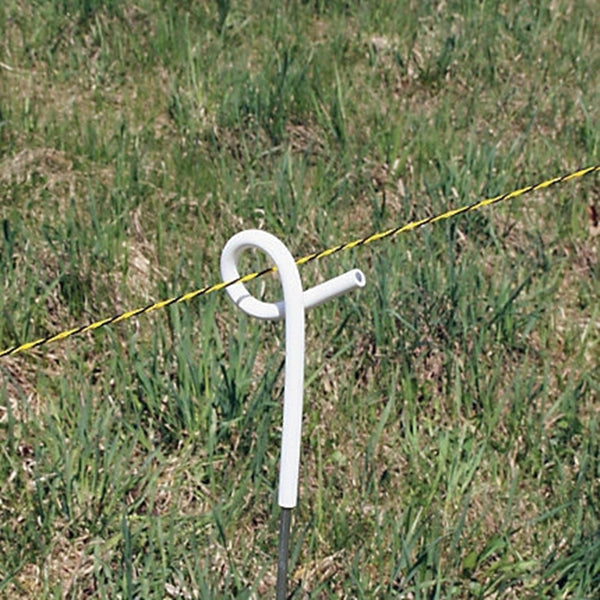 Zareba PTP39A Pigtail Step-In Fence Post, 4 ft OAH, Plastic/Steel, Silver