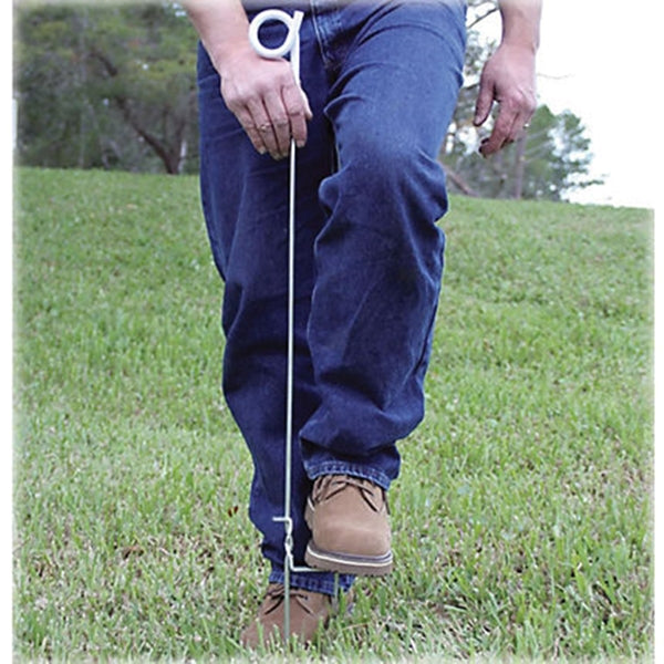 Zareba PTP39A Pigtail Step-In Fence Post, 4 ft OAH, Plastic/Steel, Silver