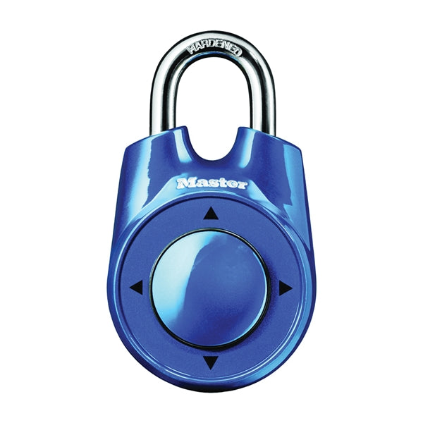 Master Lock Speed Dial Series 1500ID Directional Padlock, 1/4 in Dia Shackle, 1 in H Shackle, Steel Shackle, Metal Body