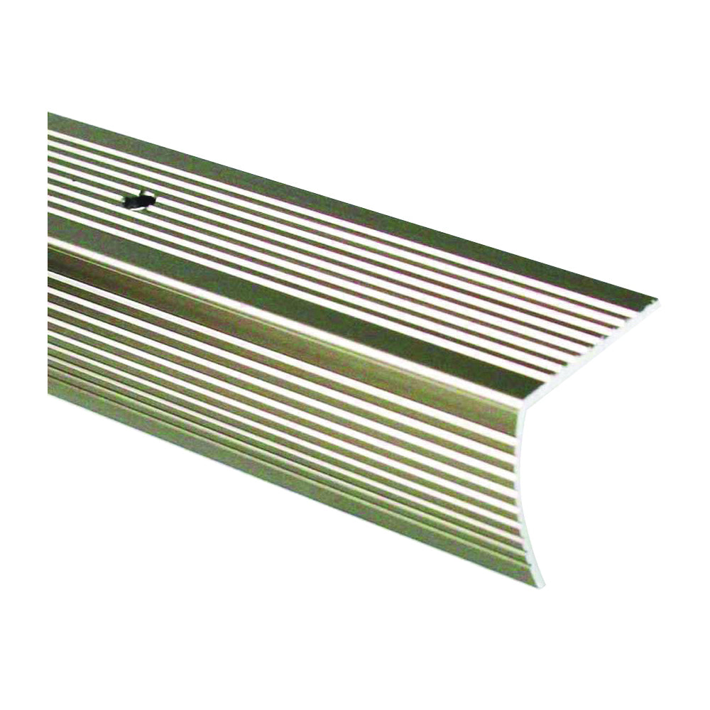 M-D 43878 Stair Edging, 36 in L, 1.63 in W, Aluminum, Pewter