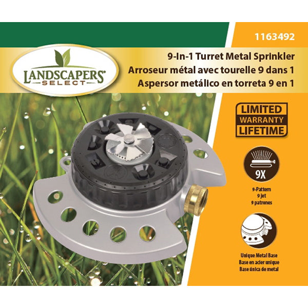 Landscapers Select YM15092U Turret Sprinkler, Female, 9-Pattern, Zinc