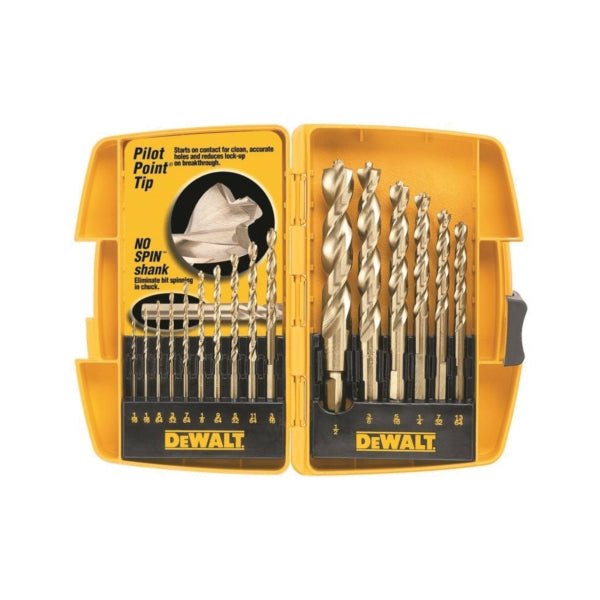 DeWALT DW1956 Drill Bit Set, High Performance, 16-Piece, Steel, Ferrous Oxide