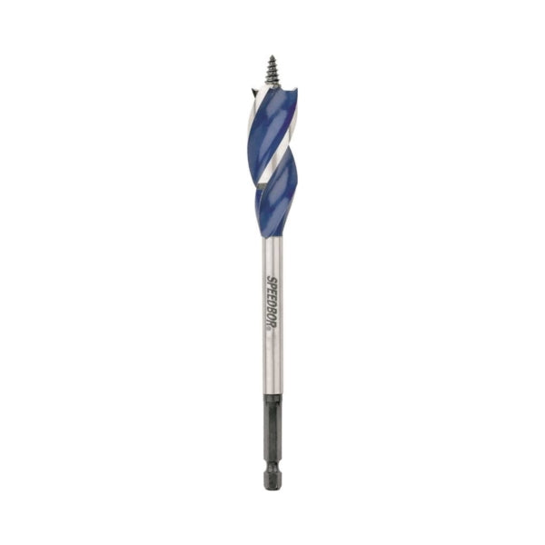 IRWIN SPEEDBOR 3041018 Auger Boring Bit, 15/16 in Dia, 6 in OAL, Tapered Flute, 3-Flute, 1/4 in Dia Shank