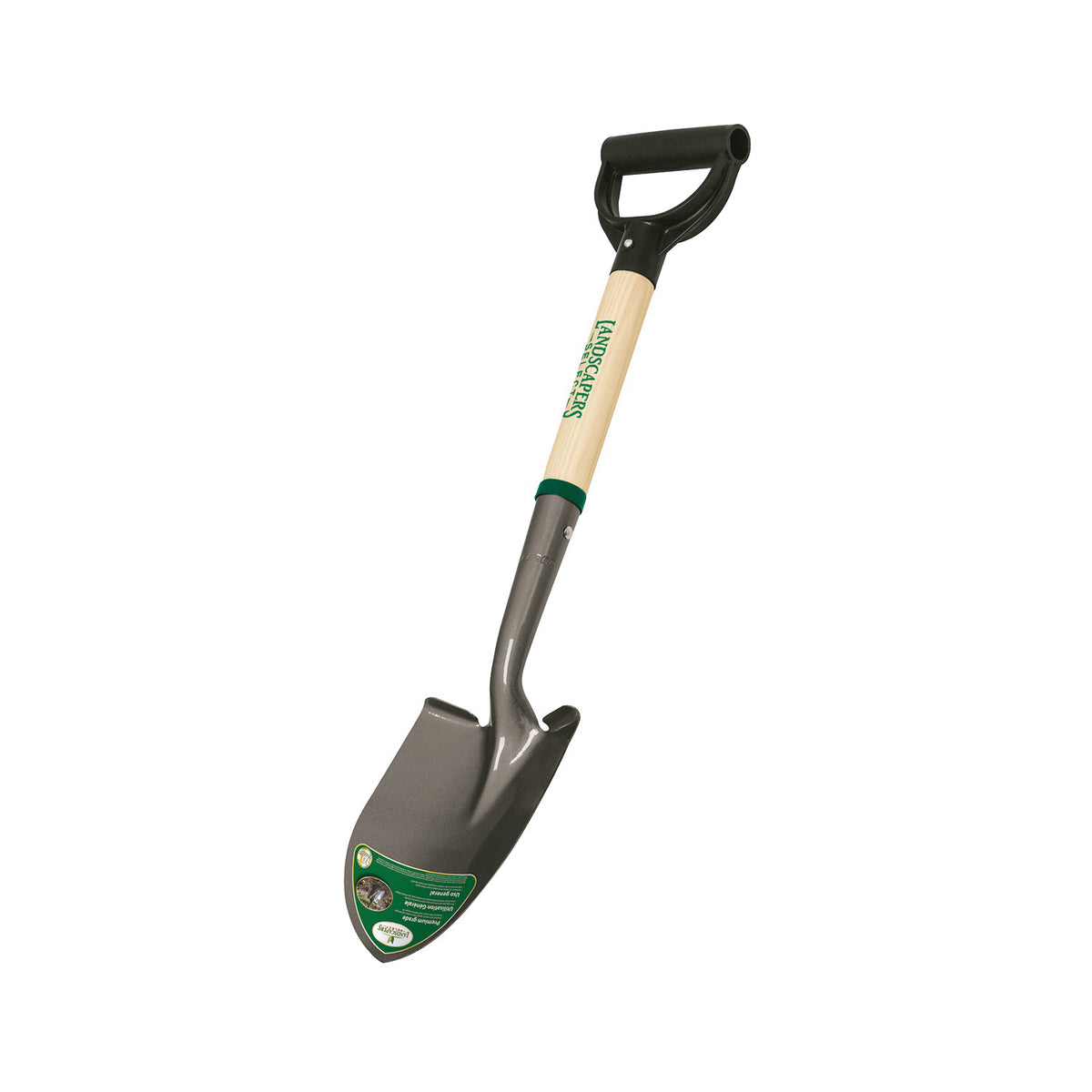 Landscapers Select 34610 Digging Shovel, Steel Blade, Wood Handle, D-Shaped Handle, 19 in L Handle